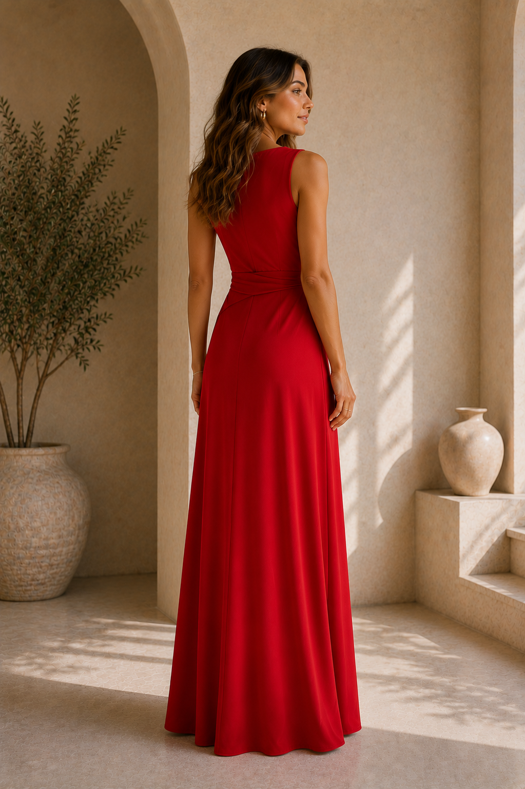 Women's V-Neck Sleeveless Maxi Dress