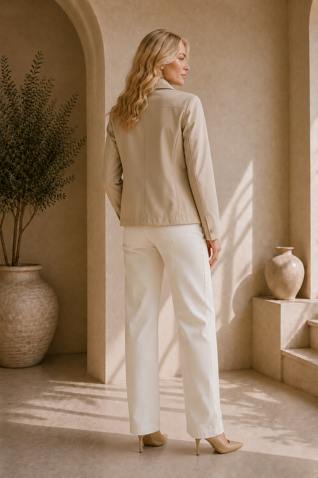 Women's Turn-Down Collar Long Sleeve Jacket