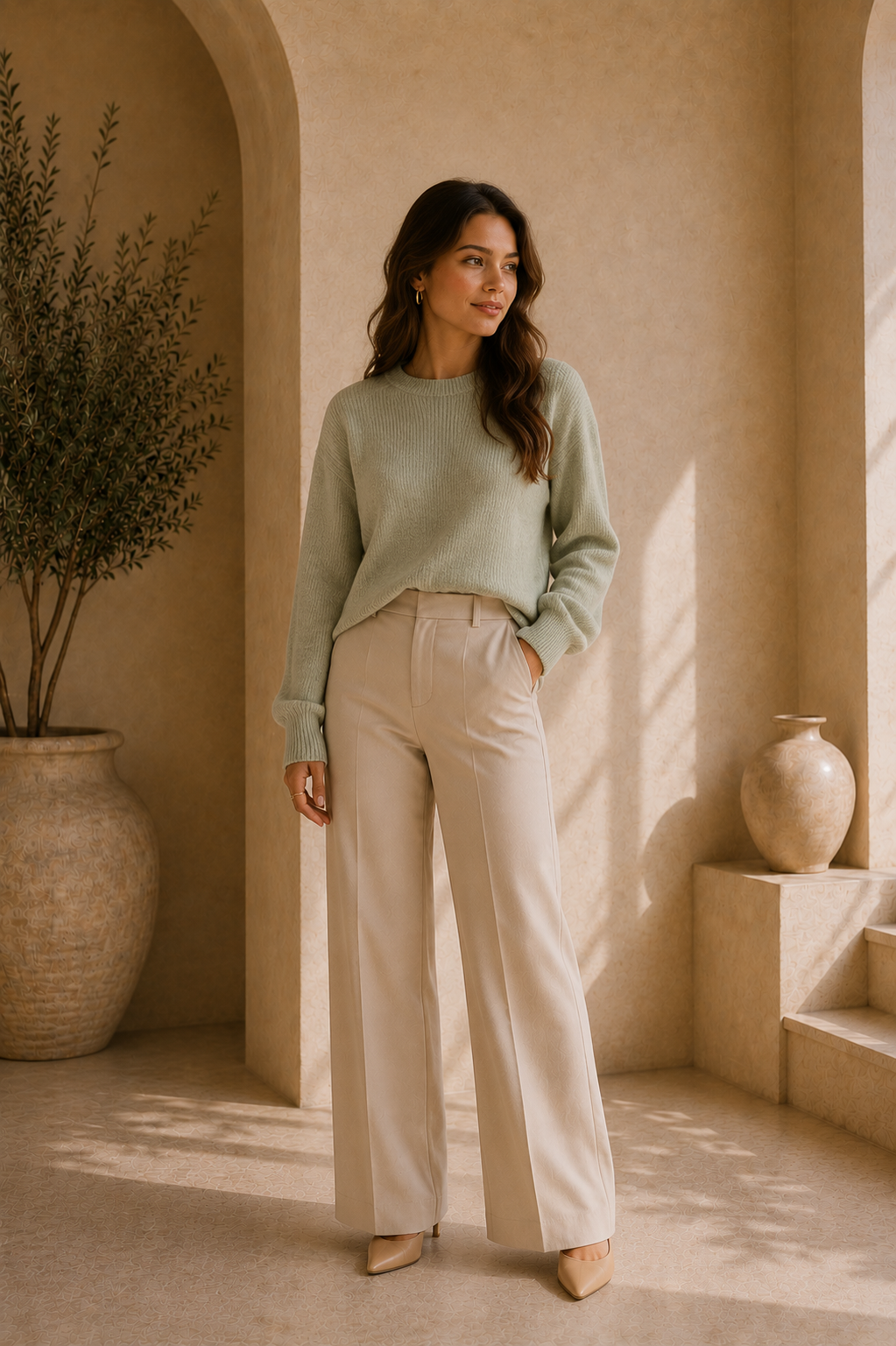Women's Crewneck Long Sleeve Sweater
