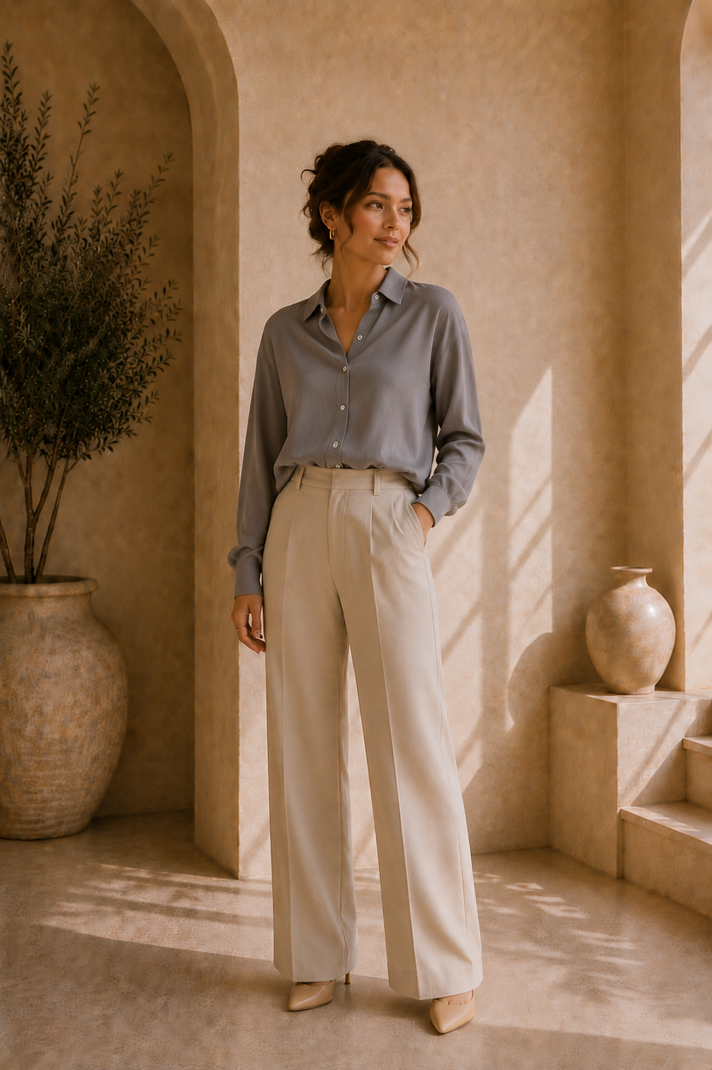 Women's Button-Down Long Sleeve Blouse