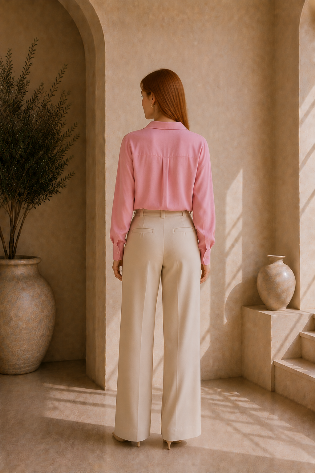 Women's Classic Collared Long Sleeve Blouse