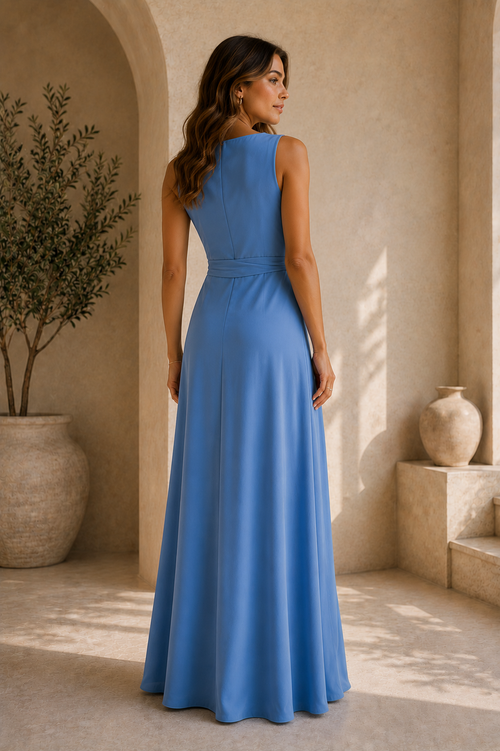 Women's Crew Neck Sleeveless Maxi Dress