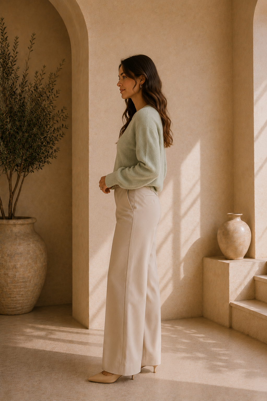 Women's Crewneck Long Sleeve Sweater